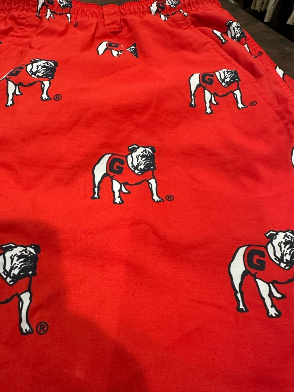 Columbia PFG Georgia Bulldog Print Red Shorts